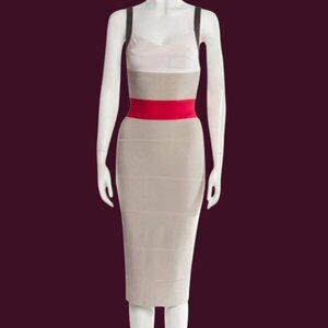 Herve Leger Bodycon Bandage Sleeveles Dress Multicolor  XXSmall